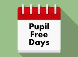 Pupil Free day calendar